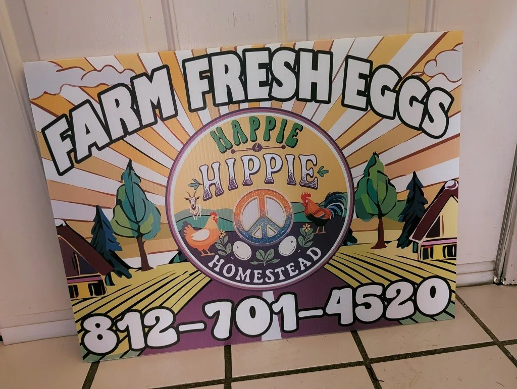 Printed yard sign